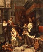 Jan Steen The Feast of St. Nicholas oil on canvas